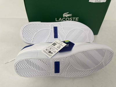 Lot 1047 - Lacoste powercourt leather trainers in white...