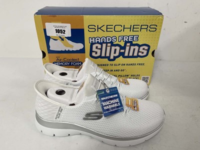 Lot 1052 - Sketchers slip ins trainers in white size...