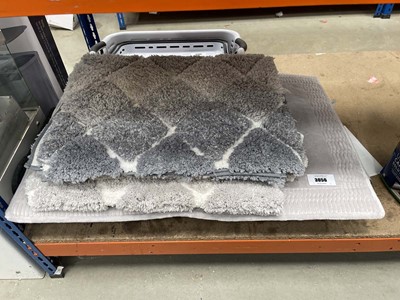 Lot 3056 - 4 bath rugs and outdoor mat