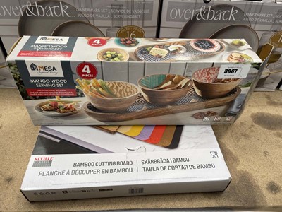 Lot 3067 - Mango wood serving set plus Seville classics...