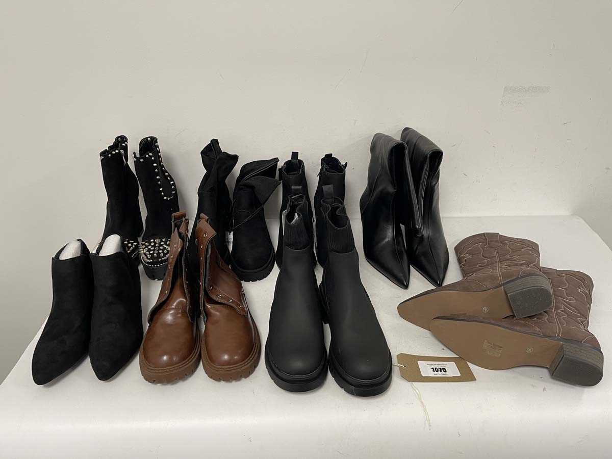 Lot 1070 - 8x Pairs of boots in various styles