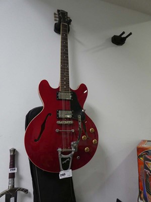 Lot 2153 - Bunny Bigsby six string electric guitar in red...
