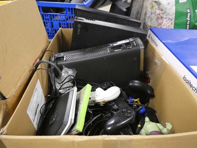 Lot 2212 - Box containing X Boxes, controllers, games,...