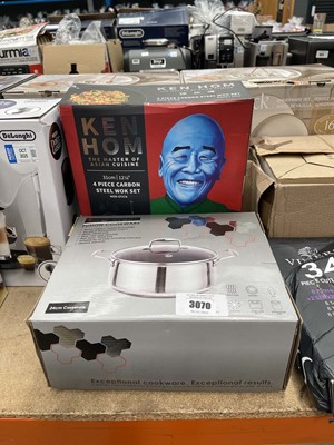 Lot 3070 - Ken Hom carbon steel wok plus Pro Steel Fusion...