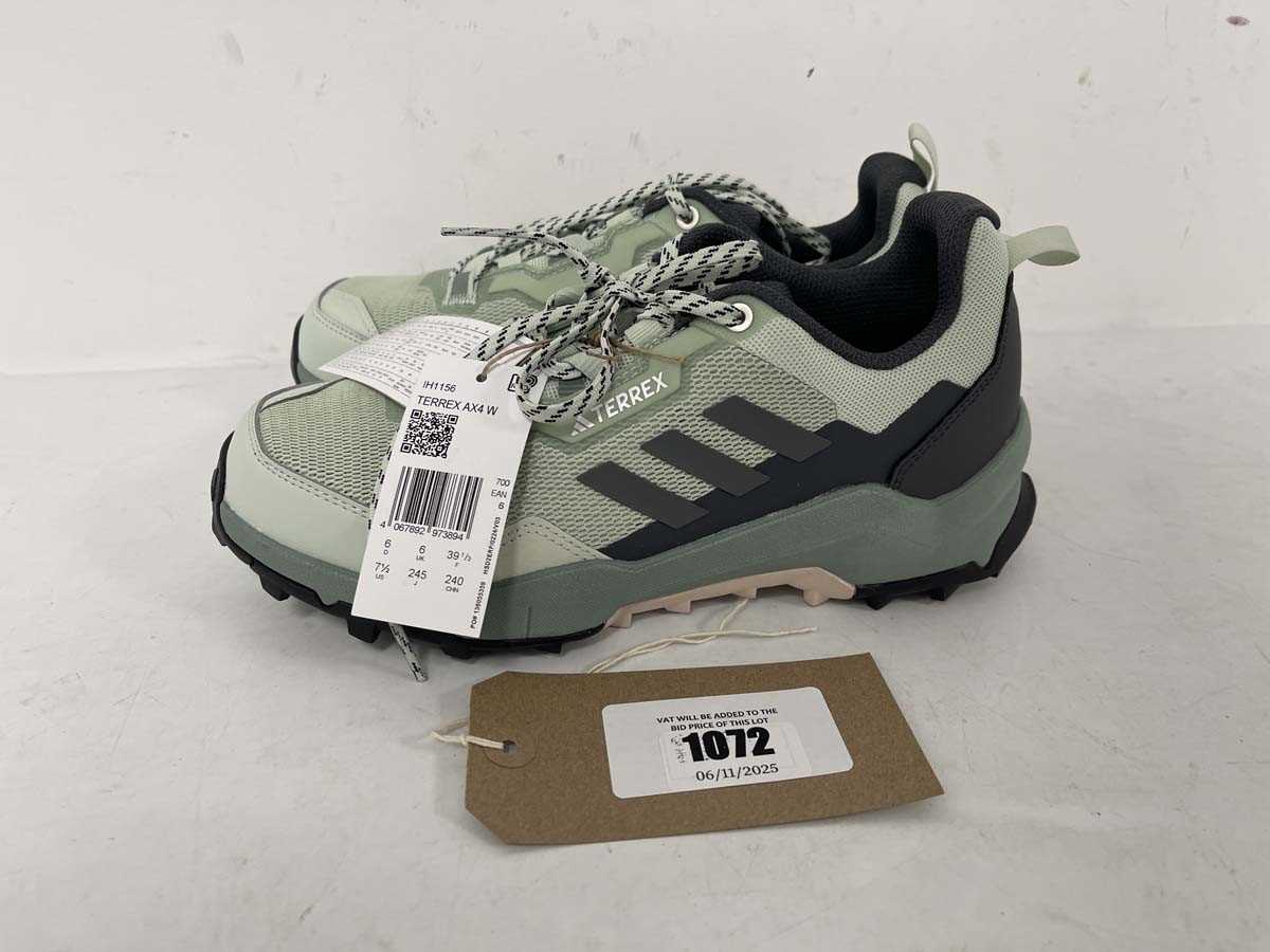 Lot 1072 - Adidas terrex AX4 trainers in mint green size UK6