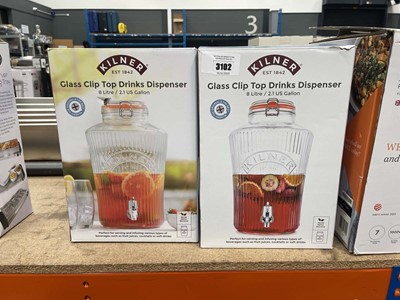 Lot 3102 - 2 Kilner clip top glass drinks dispensers
