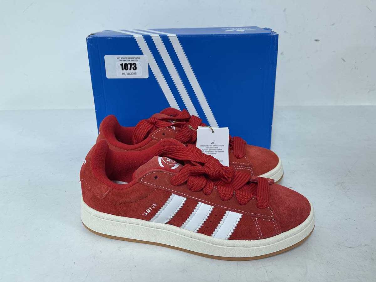Lot 1073 - Adidas campus 00s trainers in red size UK4 -...