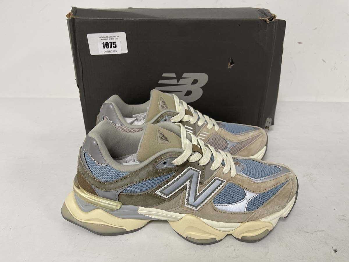 Lot 1075 - New Balance 9060 trainers in beige size UK10 -...