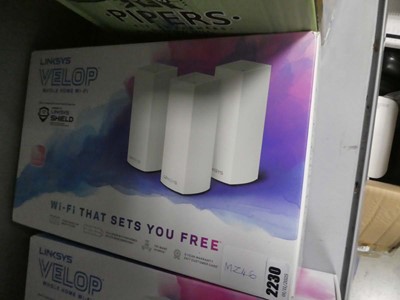 Lot 2230 - Linksys Velop whole home Wi-Fi extender set...