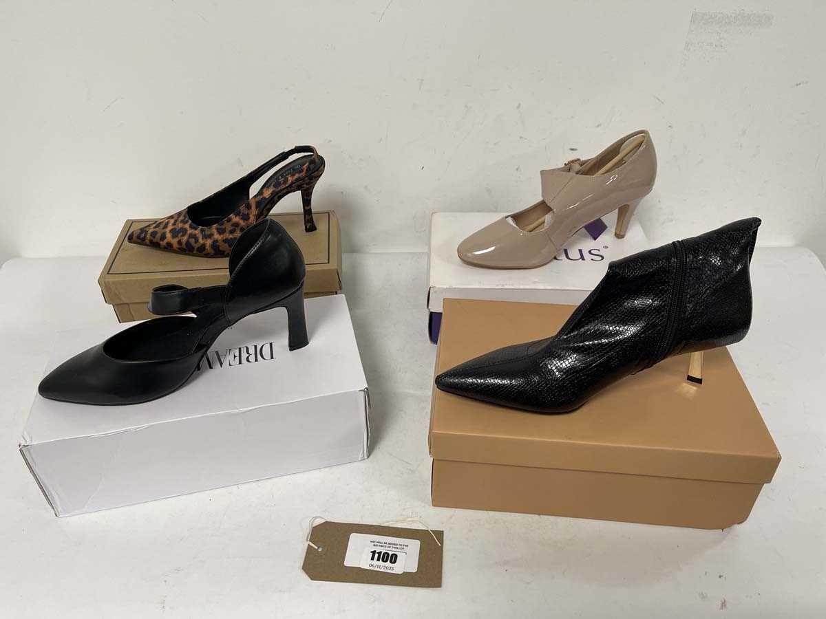 Lot 1100 - 4x Boxed pairs of high heels to include One...