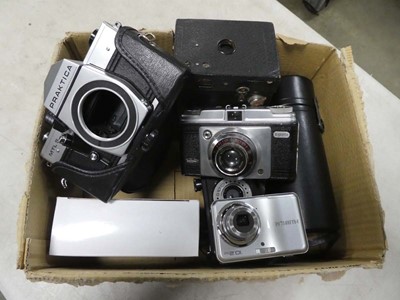 Lot 2282 - Box of various cameras, lenses, etc.