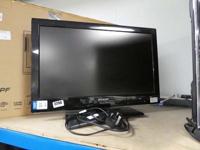 Lot 2296 - Sharp 22" LCD colour TV (LC22DV240K) with...