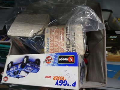 Lot 2272 - Box of toy vehicles along with a Burago toy...