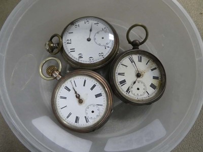 Lot 2343 - Box containing three pocket watches