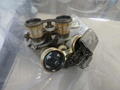 Lot 2355 - Selection of opera glasses, chains etc