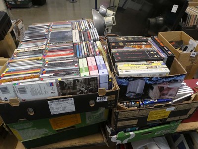 Lot 2553 - 6 boxes of DVDs and CDs