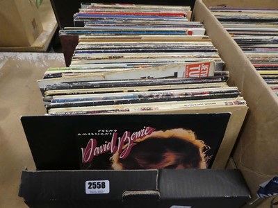Lot 2558 - Box of vinyl records, including Bowie, Paul...