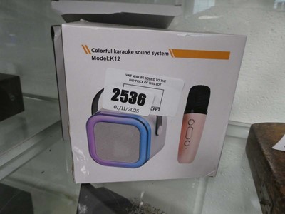 Lot 2536 - 2 boxed K12 colourful Karaoke sound systems