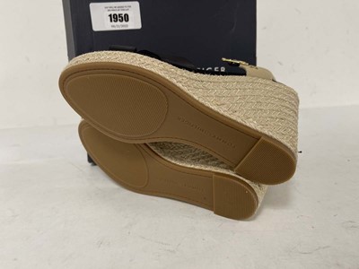 Lot 1950 - Tommy Hilfiger satin high wedge espradrille...