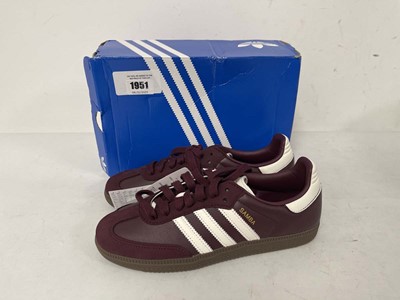 Lot 1951 - Adidas originals samba OG trainers in maroon...