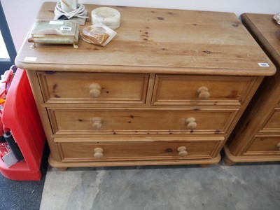 Lot 1302 - Pine chest of 2 over 2 drawers