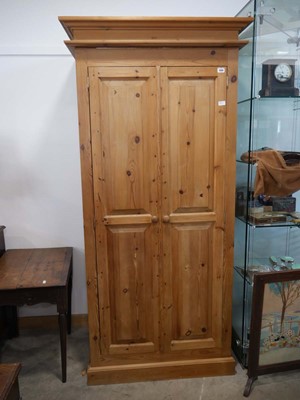 Lot 1304 - Modern pine double door wardrobe