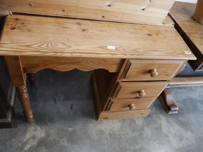 Lot 1305 - Pine 3 drawer dressing table