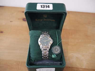 Lot 1314 - Krug-Baümen wrist watch in case