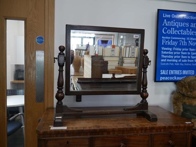 Lot 1318 - Dark oak free standing dressing table mirror