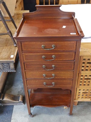 Lot 1329 - Edwardian inlaid mahogany set of music drawers...