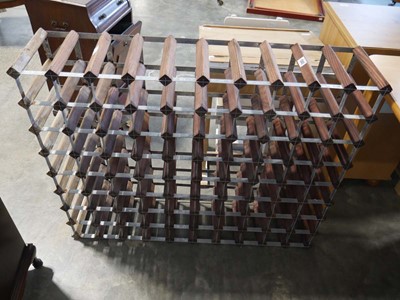 Lot 1342 - Large wooden and metal wine rack