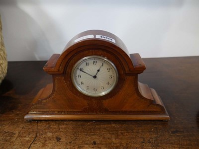 Lot 1353 - Small Edwardian inlaid mantle clock