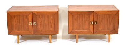 Lot 509 - A pair of 1970/80's Danish teak two-door...
