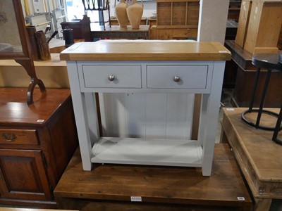 Lot 1356 - Modern grey console table with 2 drawers and...