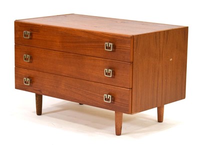Lot 510 - A 1970/80's Danish teak three-drawer chest...
