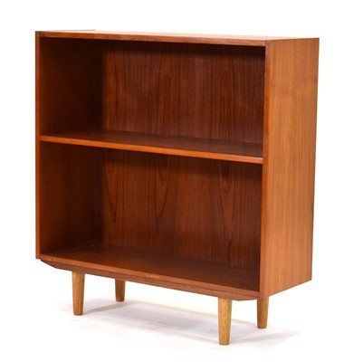 Lot 512 - A 1970/80's Danish teak open fronted bookcase,...