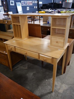 Lot 1360 - Composite wood 3 drawer desk with further...