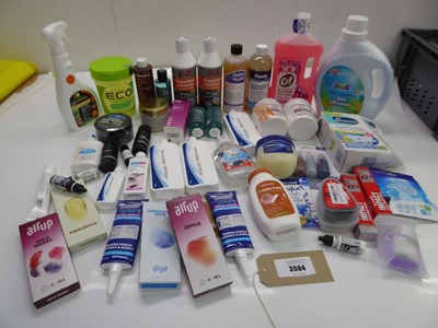 Lot 3504 - Laundry detergent, Household ammonia, Wood...