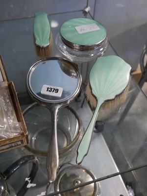 Lot 1379 - British made 4 piece white metal dressing...