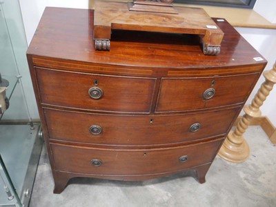 Lot 1382 - Edwardian mahogany bow front chest of 2 over 2...