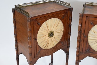 Lot 20 - A pair of Regency rosewood and brass mounted...