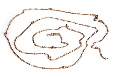 Lot 783 - A 15ct yellow gold elongated and ball link...