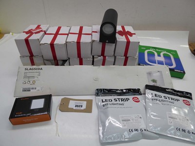 Lot 3523 - Quantity of LED down light wall lights,...