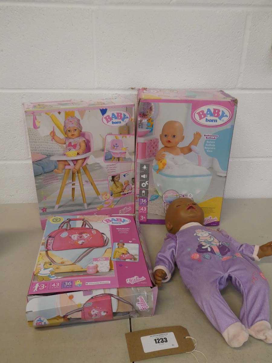Lot Unboxed Baby Annabell, Baby Born High Chair,...