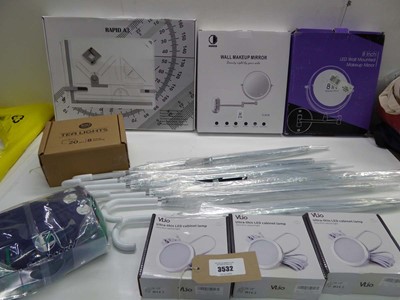 Lot 3532 - 2 Wall mounted makeup mirrors, rapid drawing...