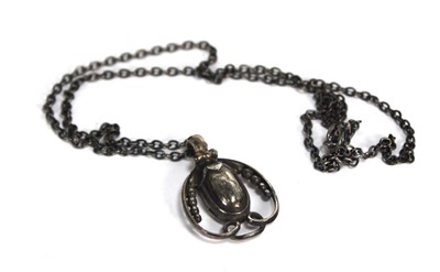 Lot 795 - A Georg Jensen silver pendant necklace of...