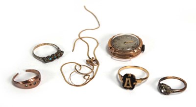 Lot 802 - A group of 9ct yellow gold jewellery...
