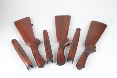 Lot 1119 - Three wooden stock and forends for Lanber...