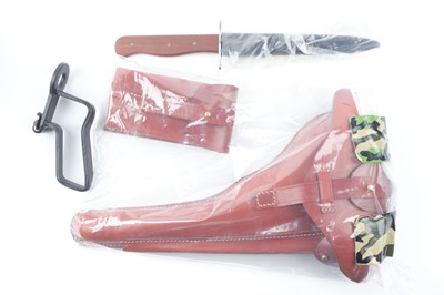 Lot 1127 - Replica Luger artillery holster and mag pouch;...