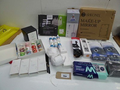 Lot 3554 - Make-up mirror, toilet brush & holder, Purse...